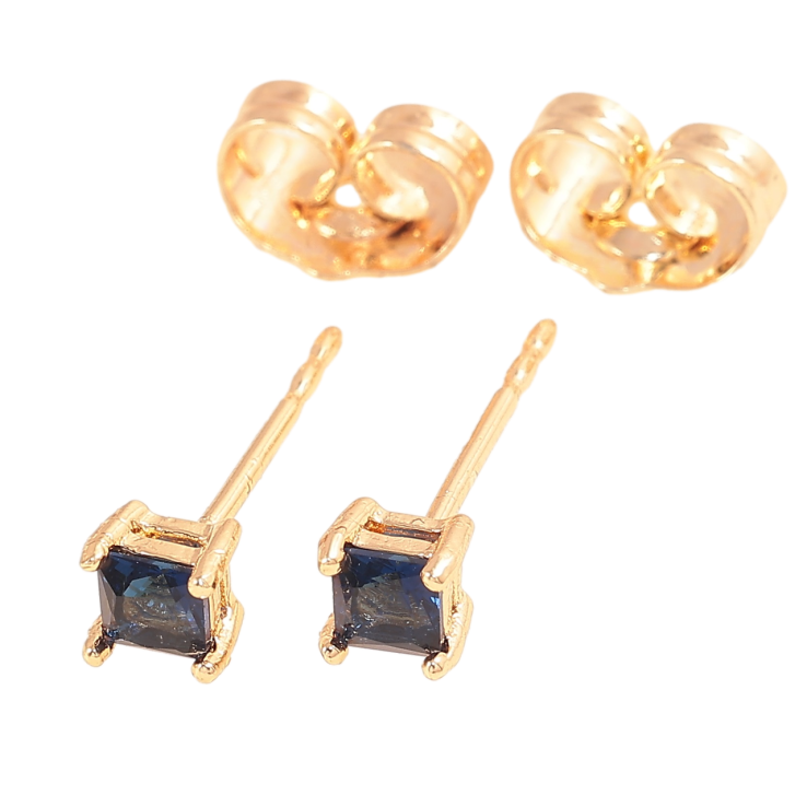 Серьги Xuping M&L Цвет 18K пусеты Синие кристаллы 3х3мм фото №2