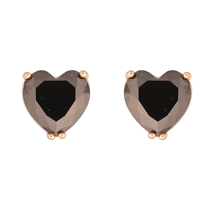 Сережки Xuping M&L Колір 18K пусети Чорні кришталеві сердечка» 8х8мм фото №2