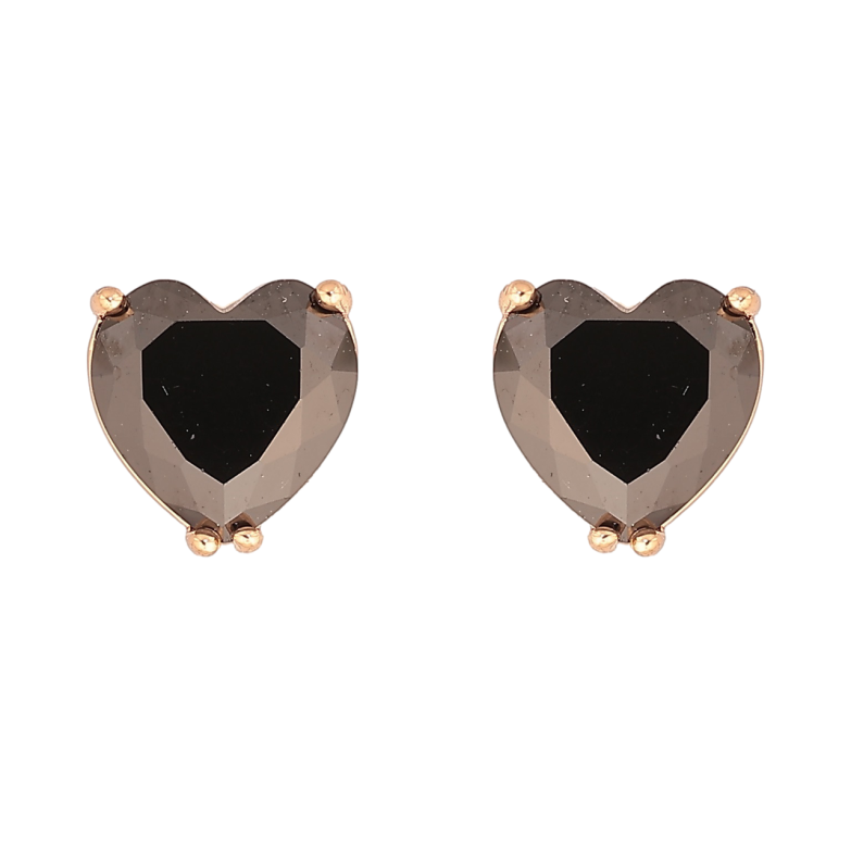 Сережки Xuping M&L Колір 18K пусети Чорні кришталеві сердечка» 8х8мм фото №1