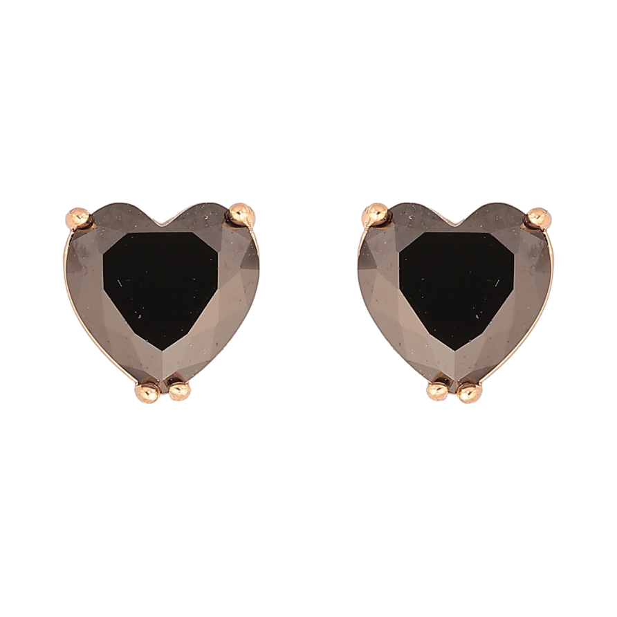 Сережки Xuping M&L Колір 18K пусети Чорні кришталеві сердечка» 8х8мм фото №1