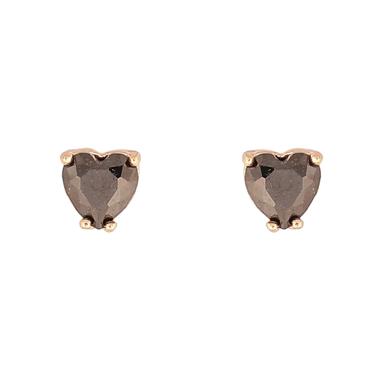 Сережки Xuping M&L Колір 18K пусети Чорні кришталеві сердечка» 4х4мм фото №1