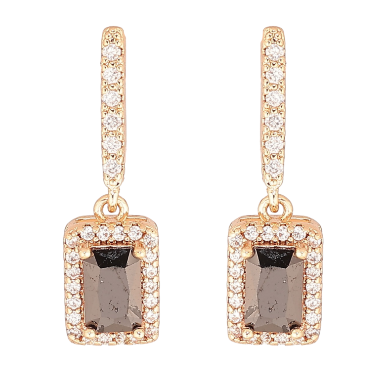 Сережки Xuping M&L Колір 18K пусети Кришталеві підвіски з чорним кристалом» фото №1