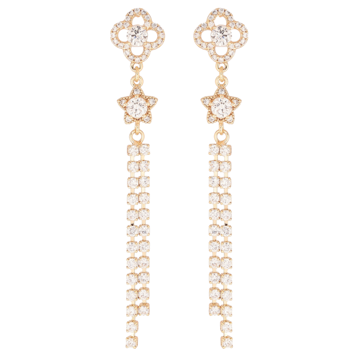 Серьги Xuping M&L Цвет 18K пусеты Кристальные подвески фото №25