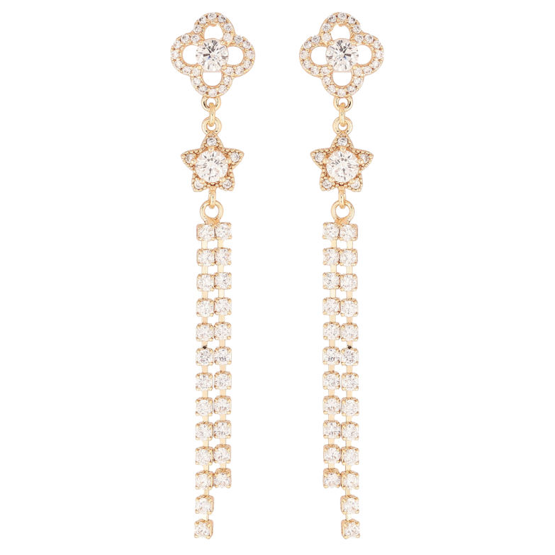 Сережки Xuping M&L Колір 18K пусети Кришталеві підвіски» фото №1