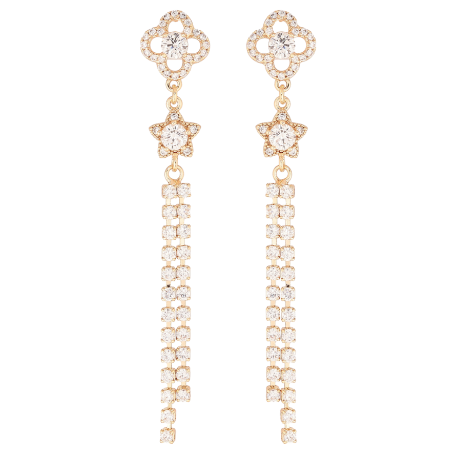 Серьги Xuping M&L Цвет 18K пусеты Кристальные подвески фото №1