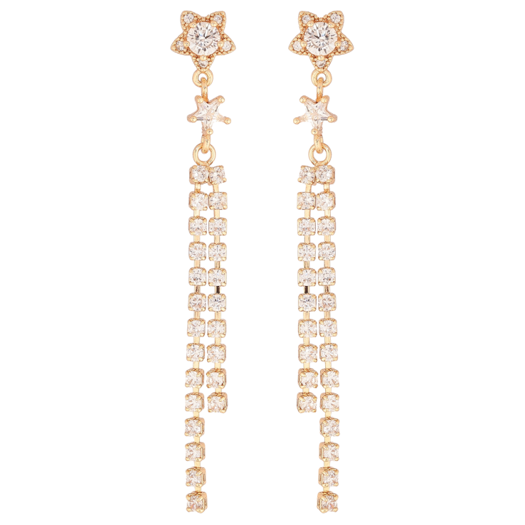 Сережки Xuping M&L Колір 18K пусети Кришталеві підвіски» фото №3