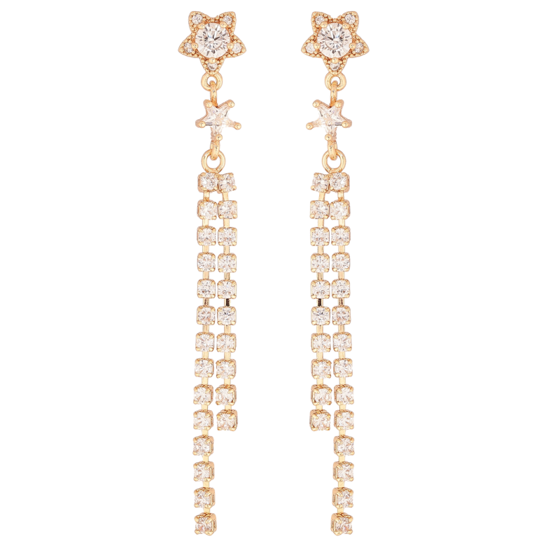 Сережки Xuping M&L Колір 18K пусети Кришталеві підвіски» фото №2