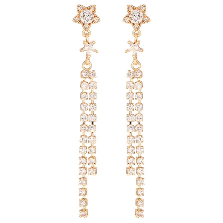 Сережки Xuping M&L Колір 18K пусети Кришталеві підвіски» фото №1