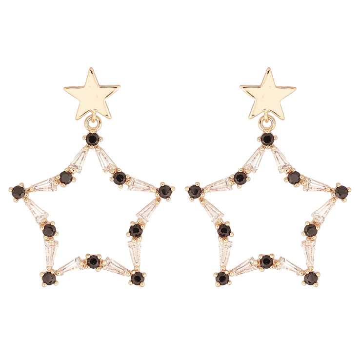 Сережки Xuping M&L Колір 18K пусети Зірки з чорно-білими кристалами» фото №10