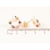 Сережки Xuping M&L Колір 18K пусети Колечка з різнокольоровими кристалами та перлинами» фото №2