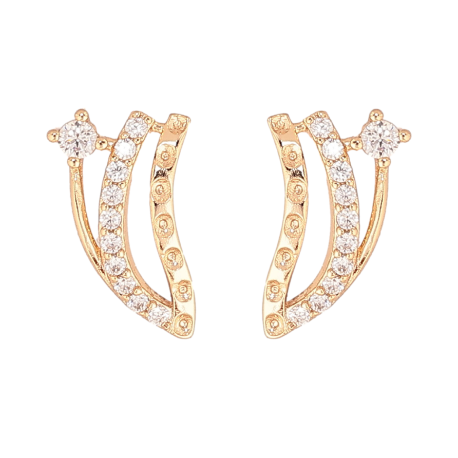 Серьги Xuping M&L Цвет 18K пусеты Узор с кристаллами фото №1