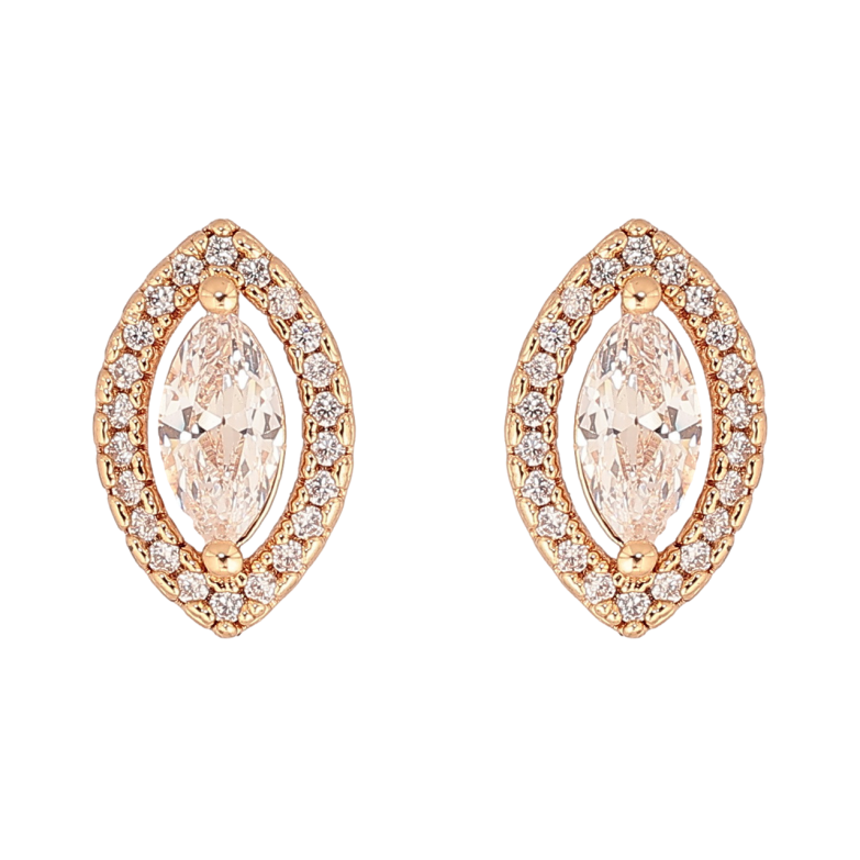 Сережки Xuping M&L Колір 18K пусети Візерунок з кристалами» фото №3