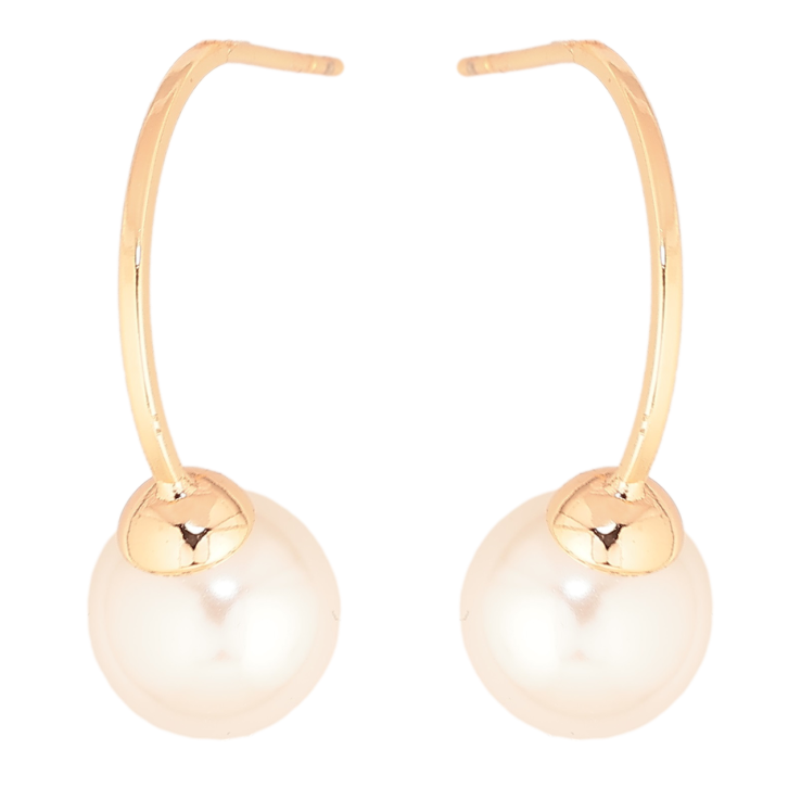 Серьги Xuping M&L Цвет 18K пусеты Дуги с жемчужинами фото №3