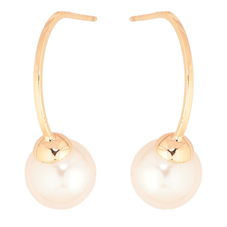 Серьги Xuping M&L Цвет 18K пусеты Дуги с жемчужинами фото №3