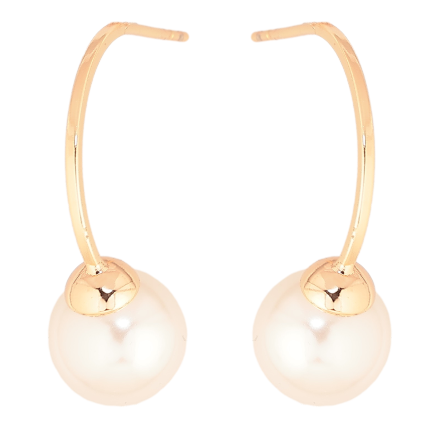 Серьги Xuping M&L Цвет 18K пусеты Дуги с жемчужинами фото №1