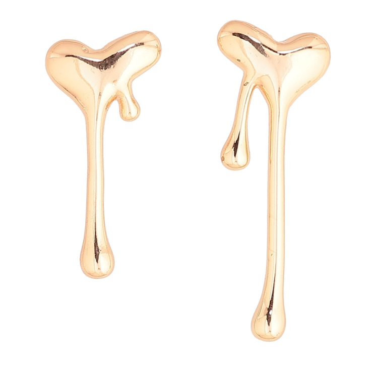 Сережки Xuping M&L Колір 18K пусети «Асиметричні сердечка» фото №23