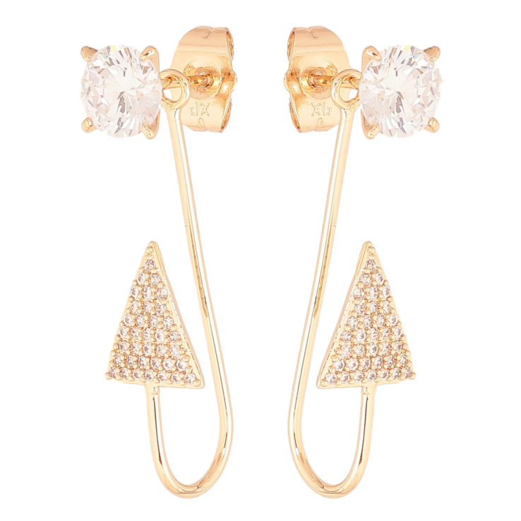 Серьги Xuping M&L Цвет 18K пусеты Кристалл с крючком 2 в 1 фото №2