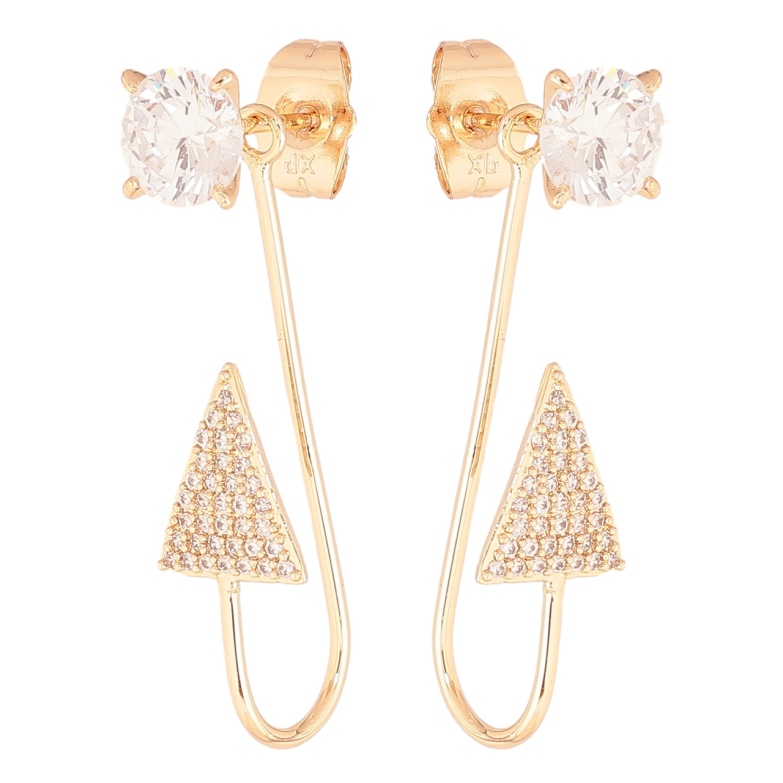Серьги Xuping M&L Цвет 18K пусеты Кристалл с крючком 2 в 1 фото №1