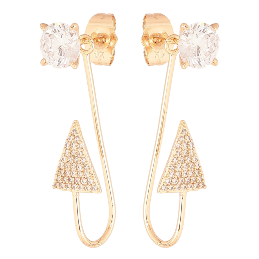 Серьги Xuping M&L Цвет 18K пусеты Кристалл с крючком 2 в 1 фото №1