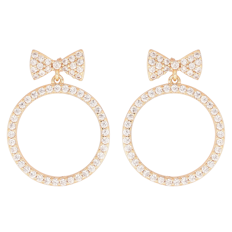 Серьги Xuping M&L Цвет 18K пусеты Кристальные бабочки с колечками фото №1