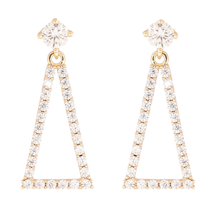 Серьги Xuping M&L Цвет 18K пусеты Треугольные подвески с кристаллами фото №23