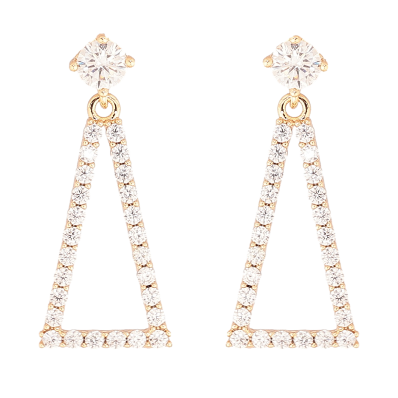 Сережки Xuping M&L Колір 18K пусети «Трикутні підвіски з кристалами» фото №3