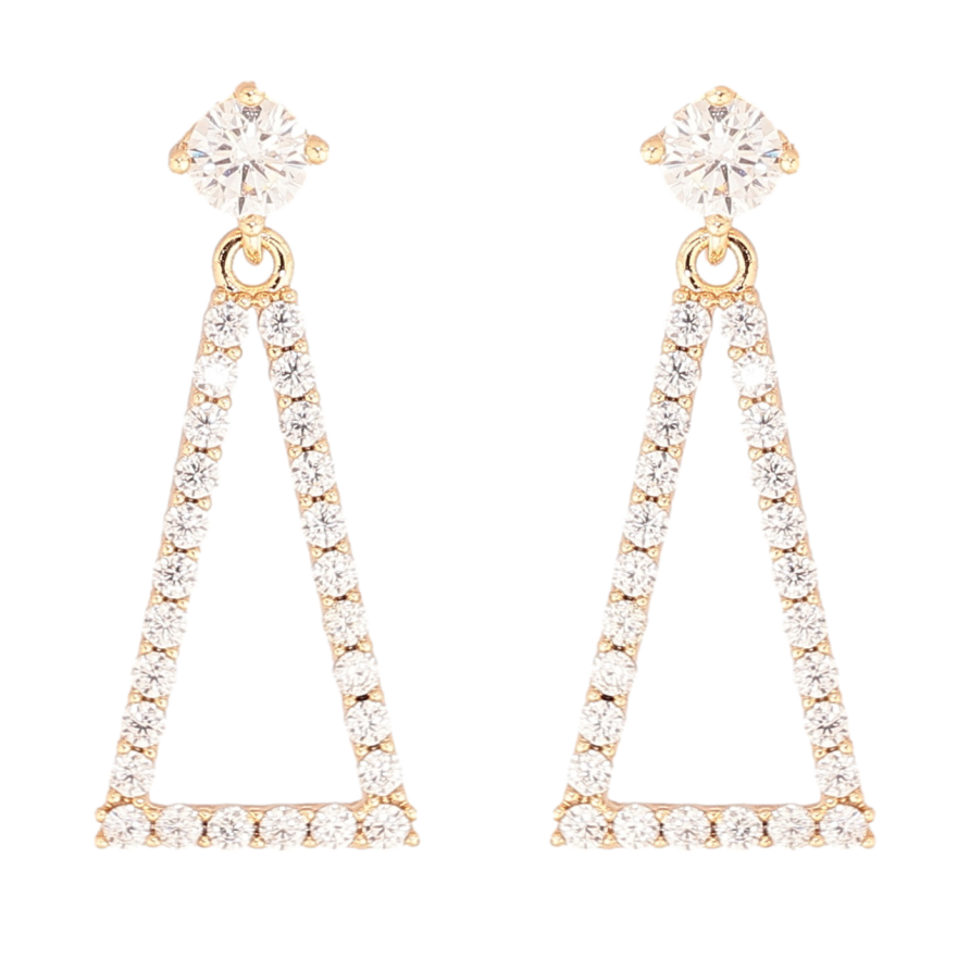 Серьги Xuping M&L Цвет 18K пусеты Треугольные подвески с кристаллами фото №1