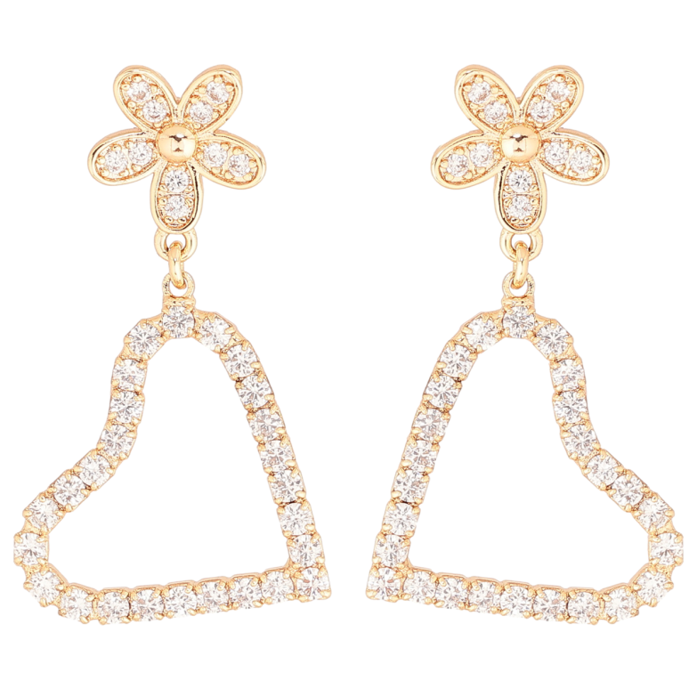 Сережки Xuping M&L Колір 18K пусети «Квіточки з сердечками» фото №1