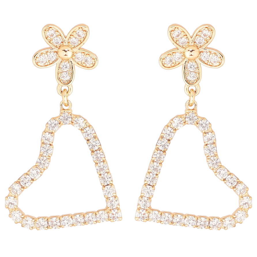 Сережки Xuping M&L Колір 18K пусети «Квіточки з сердечками» фото №1