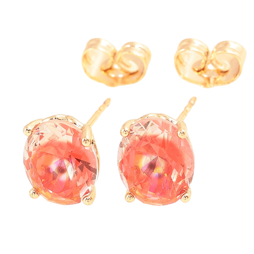 Сережки Xuping M&L Колір 18K пусети «Кристали з червоним візерунком» 8х10мм фото №1