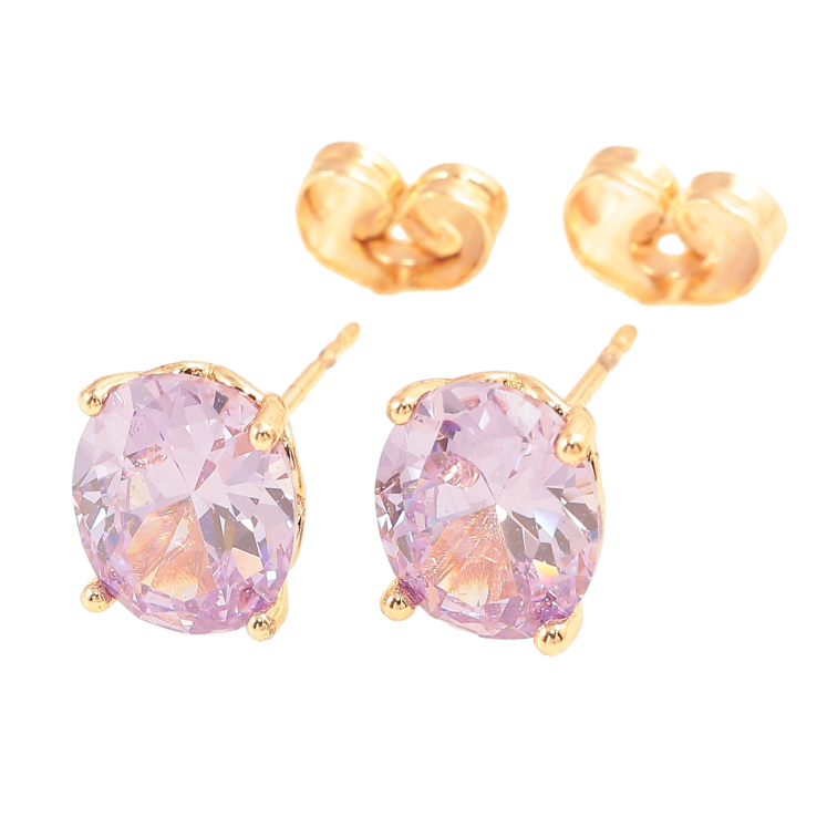 Серьги Xuping M&L Цвет 18K пусеты Сиреневые кристаллы 8х10мм фото №24