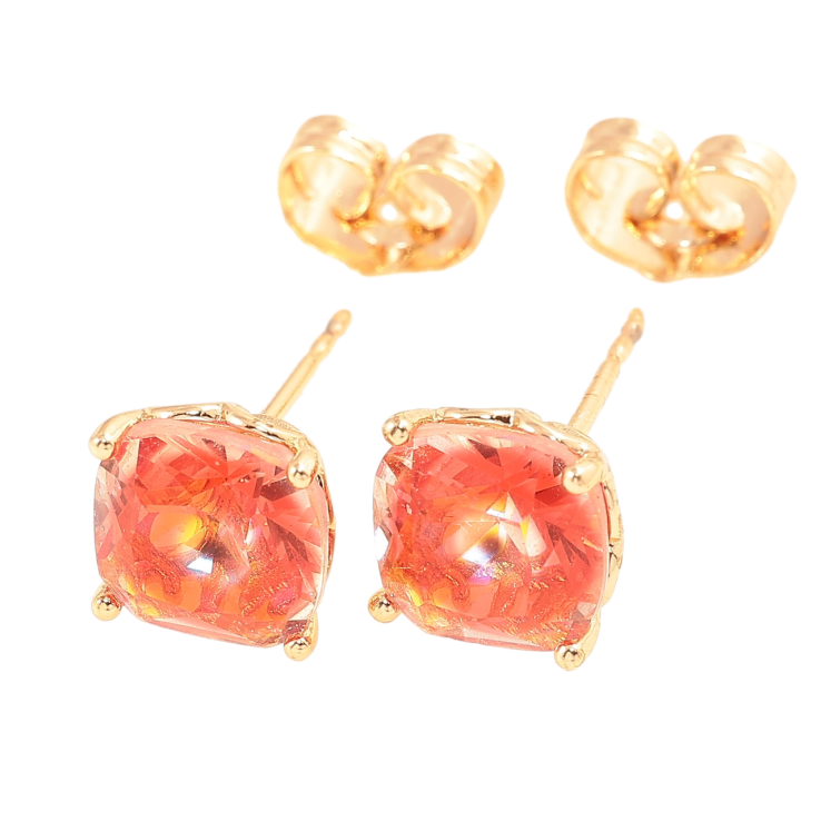 Сережки Xuping M&L Колір 18K пусети «Кристали з червоним візерунком» 8х8мм фото №17