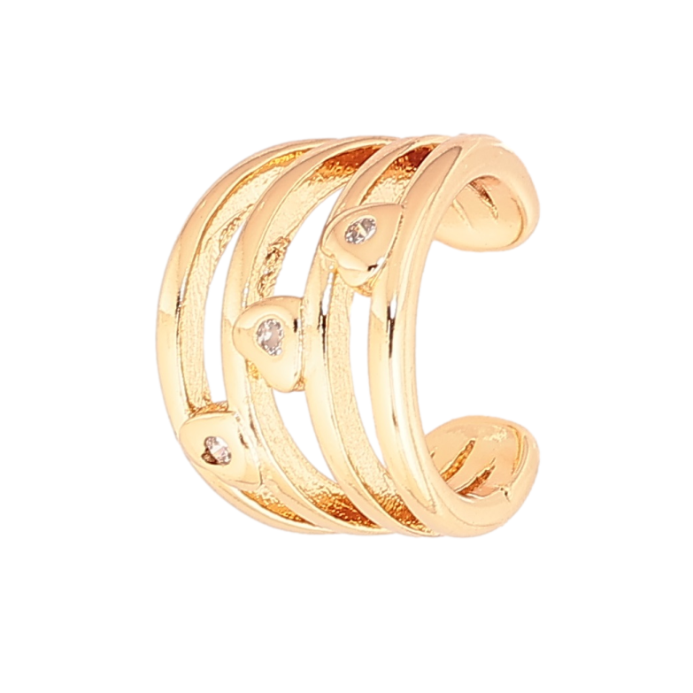 Сережки Xuping Позолота 18K моно-кафа «Візерунок з кристальними вставками» (1шт) фото №10