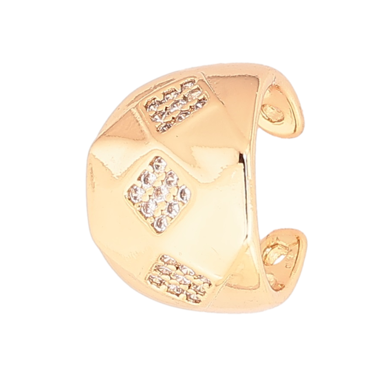 Серьги Xuping Позолота 18K моно-каффа Ромбовый узор с кристаллами (1шт) фото №1