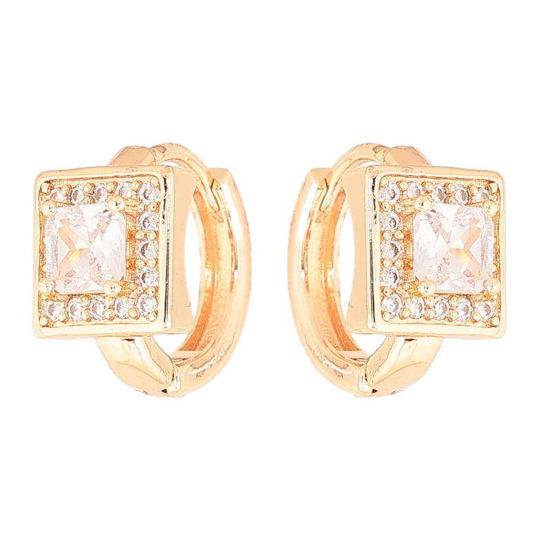 Сережки Xuping M&L Колір 18K колечка «Кристал в обрамленні дрібних кристаликів» фото №4