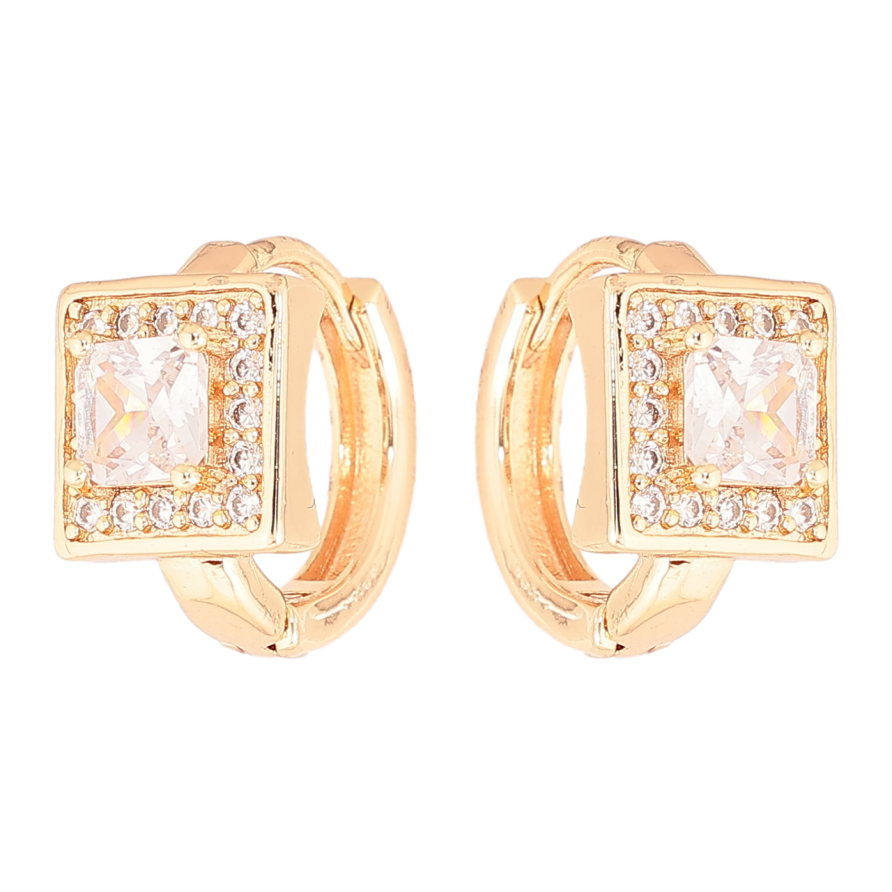 Серьги Xuping M&L Цвет 18K колечки Кристалл в обрамлении мелких кристалликов фото №1