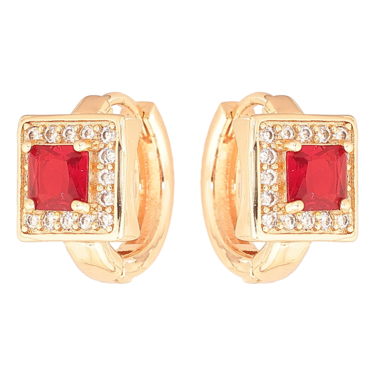 Сережки Xuping M&L Колір 18K колечка «Червоний кристал в обрамленні дрібних кристаликів» фото №25