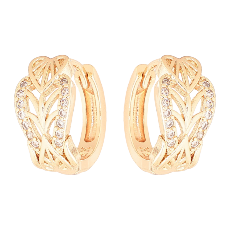 Серьги Xuping M&L Цвет 18K колечки Резной узор с кристаллами фото №1