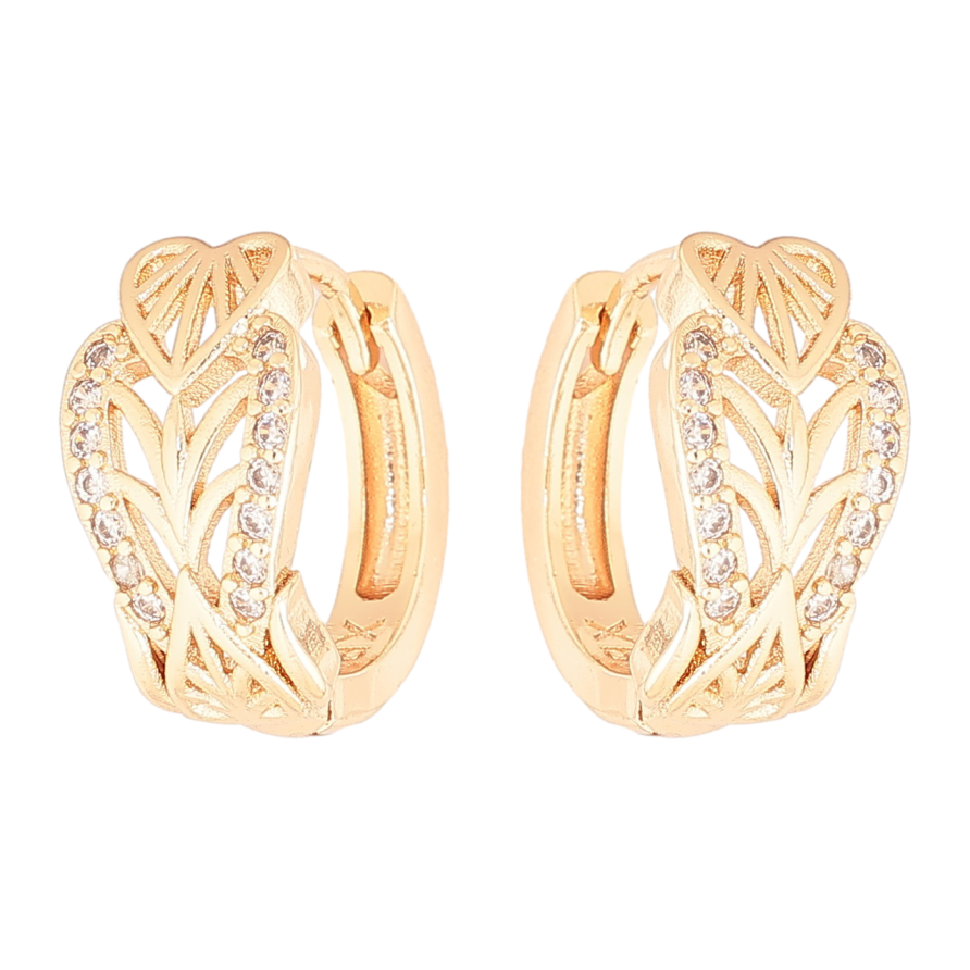 Серьги Xuping M&L Цвет 18K колечки Резной узор с кристаллами фото №1