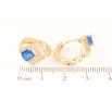 Серьги Xuping M&L Цвет 18K колечки Ромбовый узор с голубыми кристаллами фото №2