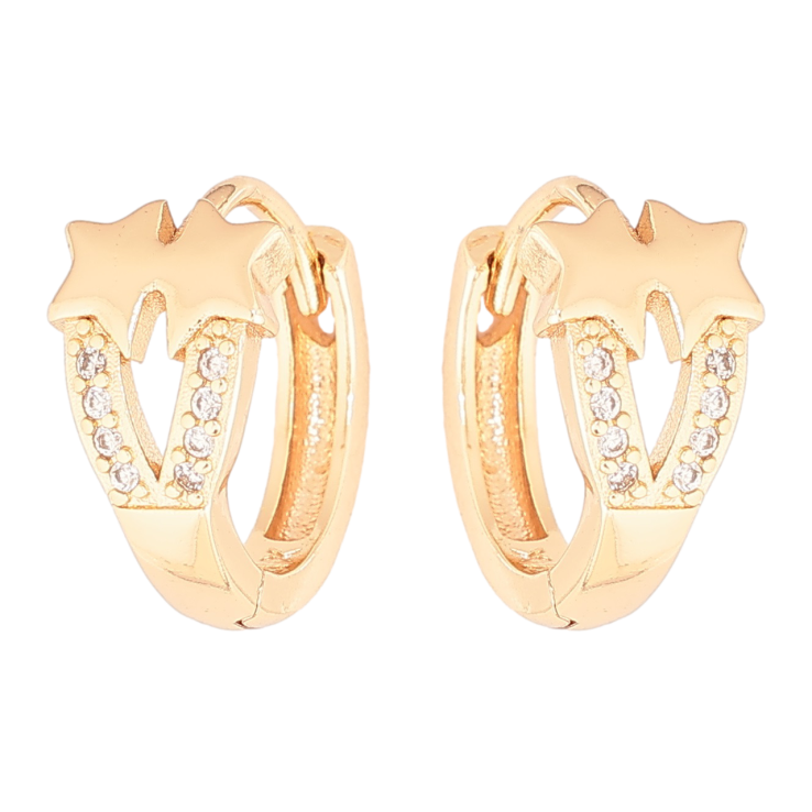 Серьги Xuping M&L Цвет 18K колечки Звезды с кристальными дорожками фото №24