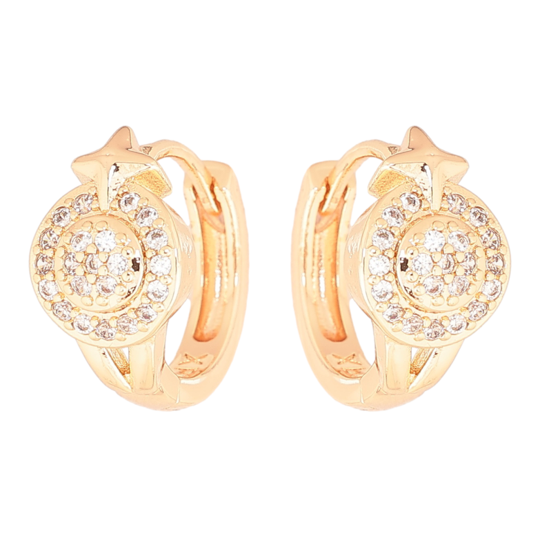 Сережки Xuping M&L Колір 18K колечка «Візерунок з кристалами» фото №10