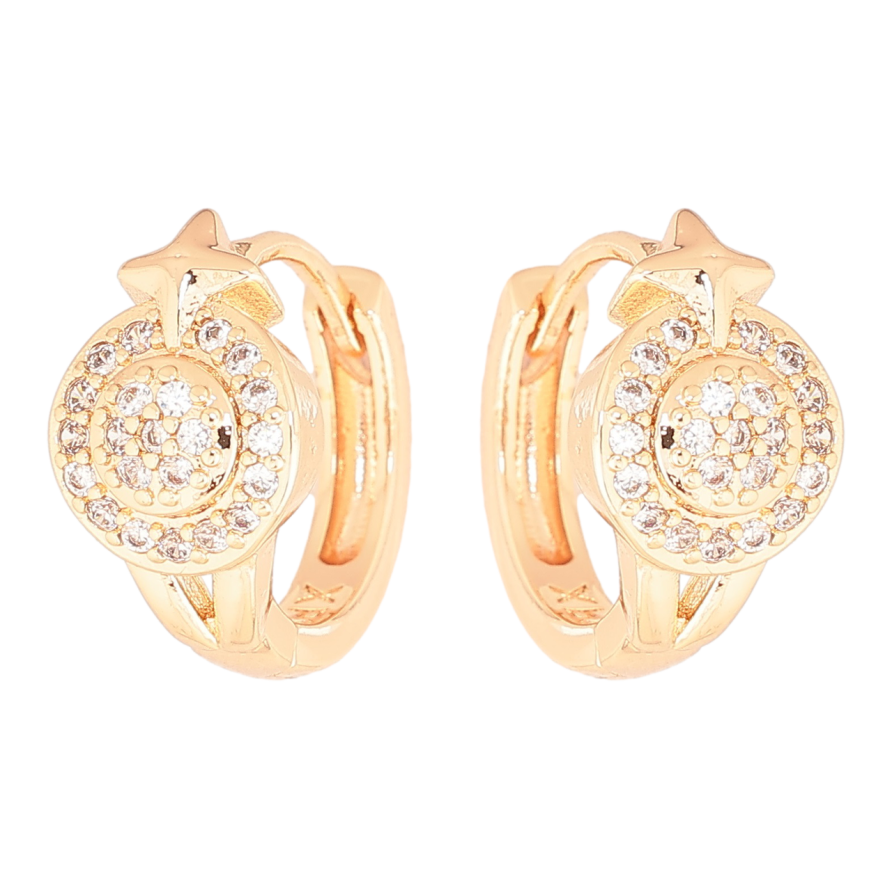 Сережки Xuping M&L Колір 18K колечка «Візерунок з кристалами» фото №1