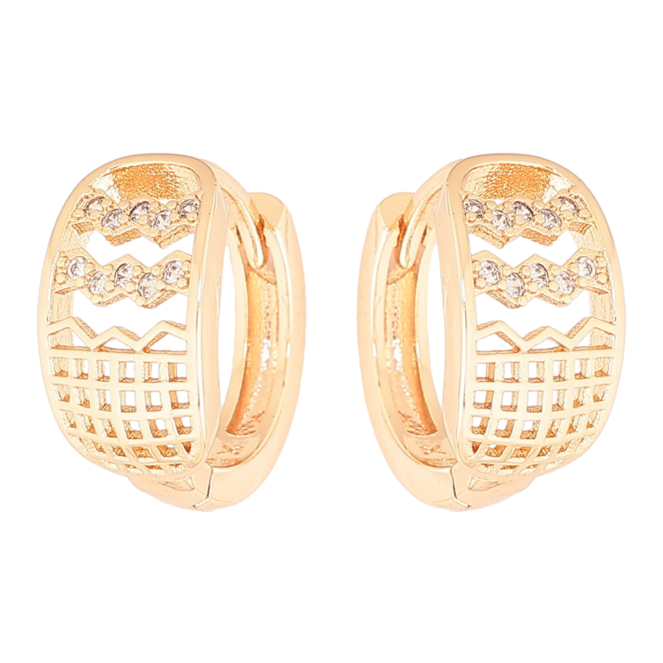 Серьги Xuping M&L Цвет 18K колечки Резной узор с кристаллами фото №7