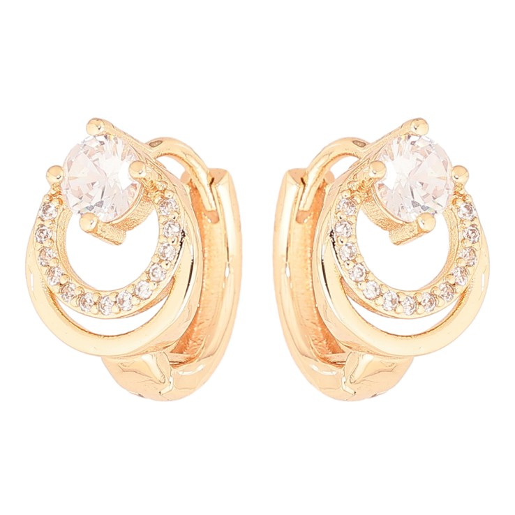 Серьги Xuping M&L Цвет 18K колечки Узор колечки с кристаллами фото №4