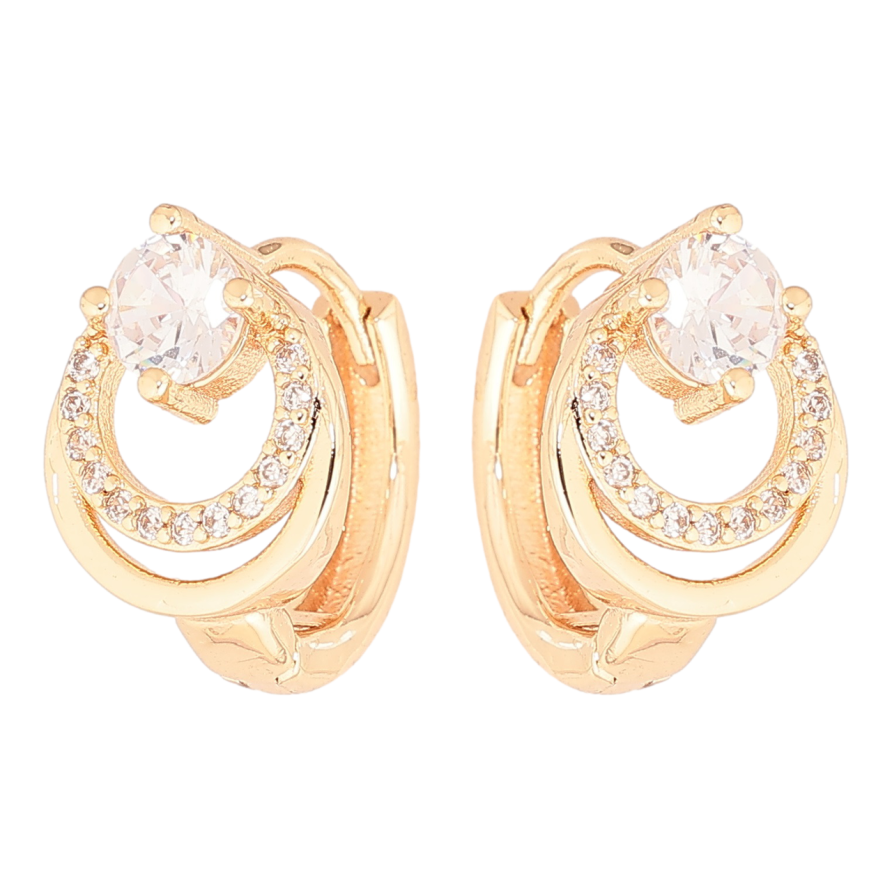 Серьги Xuping M&L Цвет 18K колечки Узор колечки с кристаллами фото №1