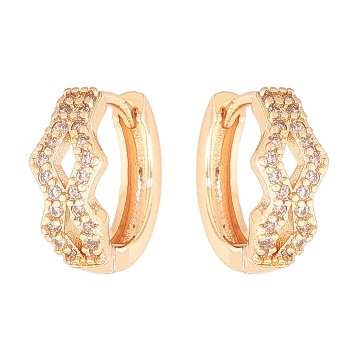 Серьги Xuping M&L Цвет 18K колечки Узор с кристаллами фото №9