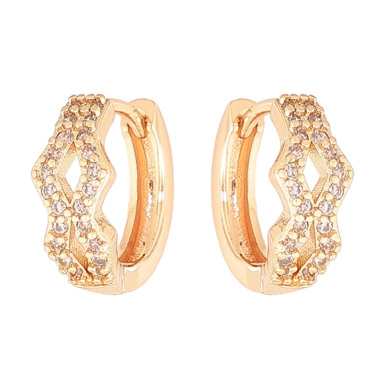 Серьги Xuping M&L Цвет 18K колечки Узор с кристаллами фото №3