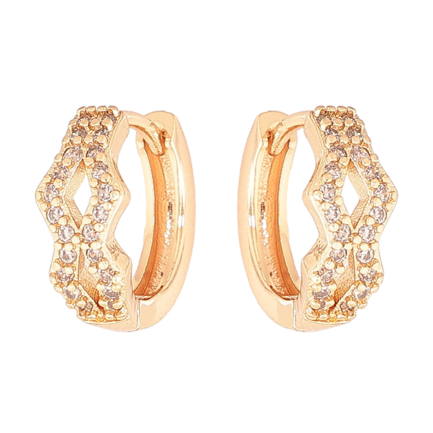 Серьги Xuping M&L Цвет 18K колечки Узор с кристаллами фото №1