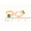 Серьги Xuping M&L Цвет 18K колечки Резной узор с зелеными кристаллами на одну сторону фото №2